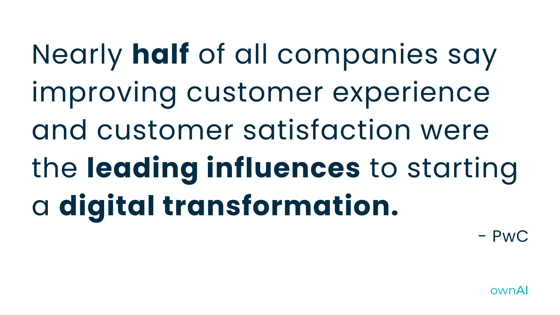 stat on customer experience and digital transformation